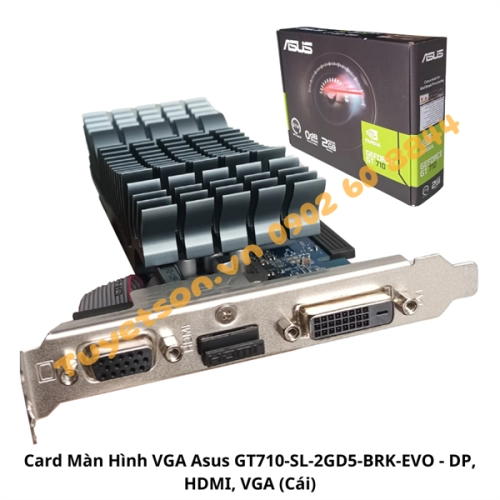 display Card Màn Hình VGA Asus GT710-SL-2GD5-BRK-EVO - DP, HDMI, VGA 2