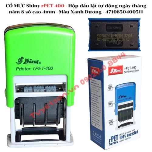 display CÓ MỰC Shiny rPET-400 - Hộp dấu lật tự động ngày tháng năm 8 số cao 4mm 1