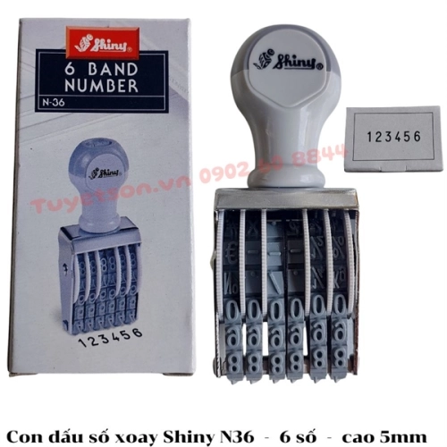 display Con dấu số xoay tay Shiny N-36 6 số cao 5mm 1