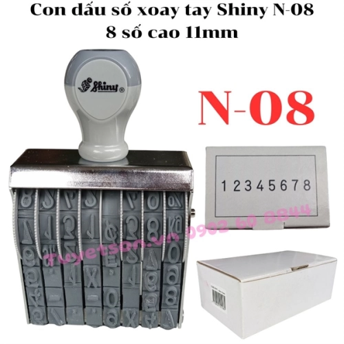 display Con dấu số xoay tay Shiny N-08 8 số cao 11mm 1
