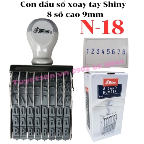 display Con dấu số xoay tay Shiny N-18 8 số cao 9mm 1