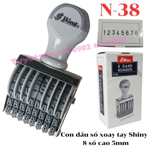 display Con dấu số xoay tay Shiny N-38 8 số cao 5mm 1