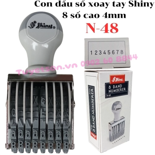display Con dấu số xoay tay Shiny N-48 8 số cao 4mm 1