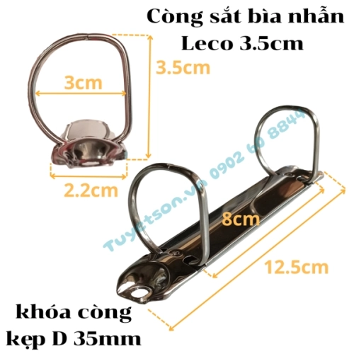 display Còng sắt bìa nhẫn Leco 3.5cm - khóa còng kẹp D 35mm 2