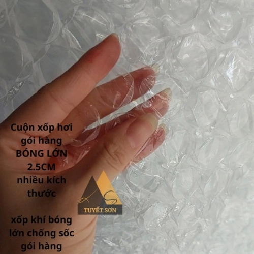 display BÓNG LỚN 2.5CM Cuộn xốp hơi gói hàng nhiều kích thước - xốp khí bóng lớn chống sốc gói hàng 1