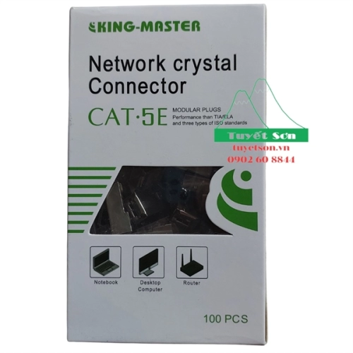 display Đầu mạng RJ45 CAT5 KM512 thép bạc 1