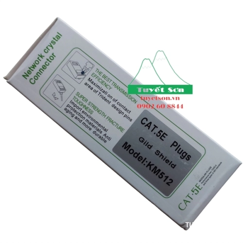 display Đầu mạng RJ45 CAT5 KM512 thép bạc 2