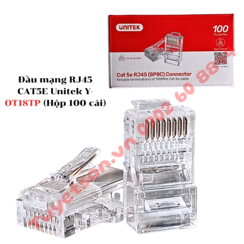 display Đầu mạng RJ45 CAT5E Unitek Y-OT18TP 1