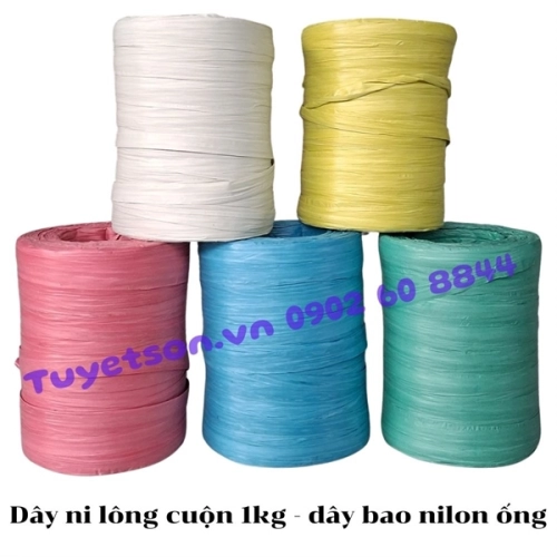 display Dây ni lông cuộn 1kg - dây bao nilon ống 1
