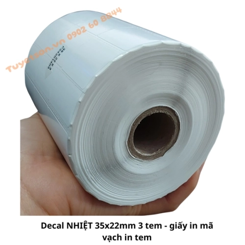 display Decal NHIỆT 35x22mm 3 tem - giấy in mã vạch in tem 2