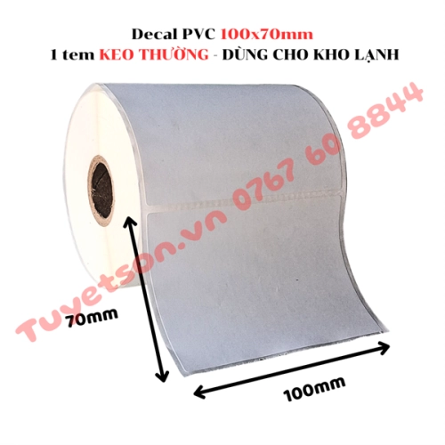 display Decal PVC 100x70mm 1 tem KEO THƯỜNG - DÙNG CHO KHO LẠNH - tem nhựa in đơn hàng mã vạch 10x7cm 1