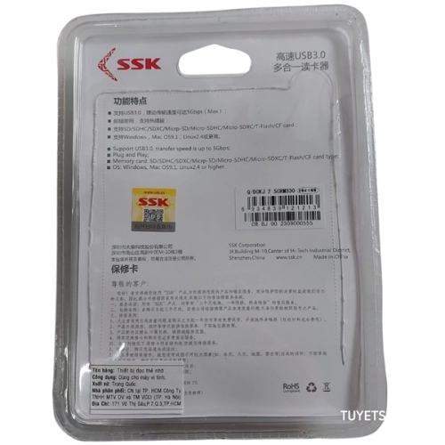 display Đọc thẻ nhớ SSK SCRM330 3.0 3