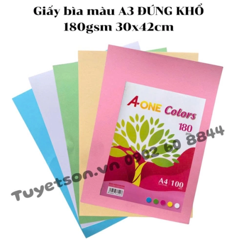 display Giấy bìa màu A3 ĐÚNG KHỔ 180gsm 30x42cm 1