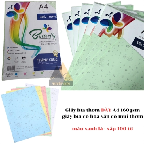 display Giấy bìa thơm DÀY A4 160gsm - giấy bìa có hoa văn có mùi thơm 1