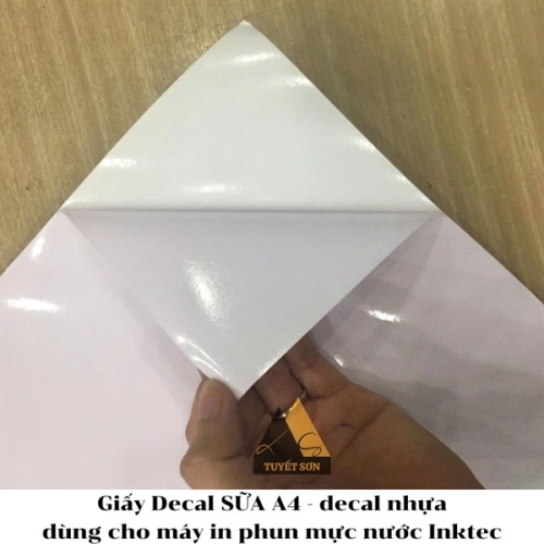 display Giấy Decal SỮA A4 - decal nhựa - dùng cho máy in phun mực nước Inktec 1