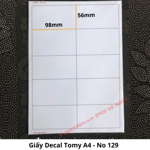 display Giấy Decal TOMY A4 - Đề can hộp A4 số 125 đến 149 4