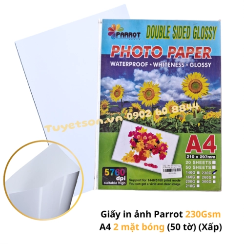 display Giấy in ảnh Parrot 230Gsm A4 2 mặt bóng 50 tờ 1