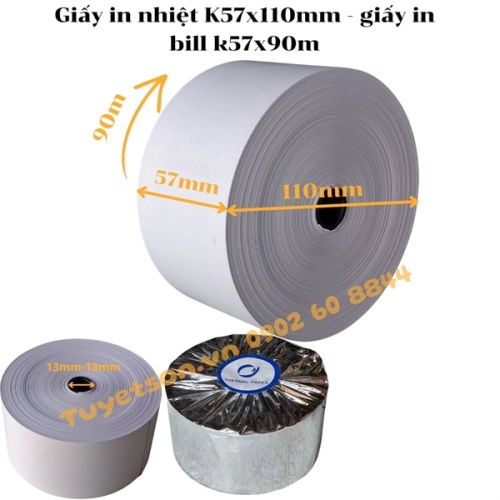 display Giấy in nhiệt K57x110mm - giấy in bill k57x90m 1