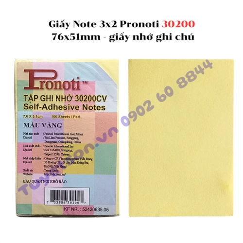 display Giấy Note 3x2 Pronoti 30200 76x51mm - giấy nhớ ghi chú 1