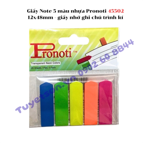display Giấy Note 5 màu nhựa Pronoti 45502 12x48mm - giấy nhớ ghi chú trình kí 1