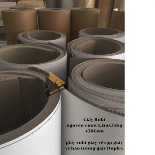 display Giấy Roki nguyên cuộn 1.2mx35kg 450Gsm - giấy ruki giấy vẽ rập giấy vẽ báo tường giấy Duplex 2