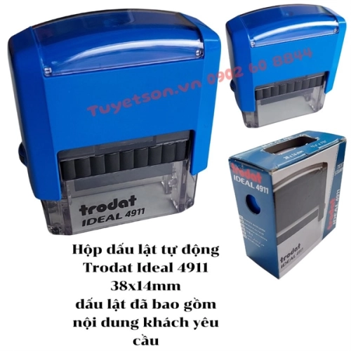 display Hộp dấu lật tự động Trodat Ideal 4911 38x14mm dấu lật đã bao gồm nội dung khách yêu cầu 1