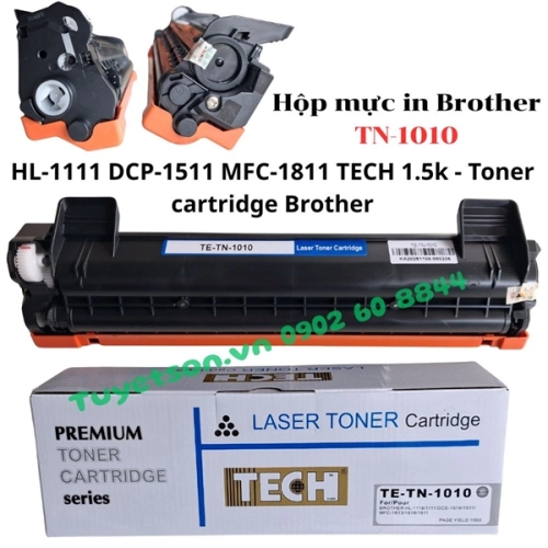 display Hộp mực in Brother TN-1010 HL-1111 DCP-1511 MFC-1811 TECH 1.5k - Toner cartridge Brother 1