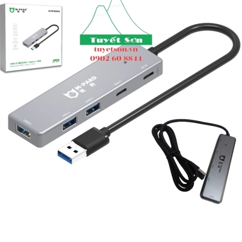 display HUB 4P USB to 2 USB 2.0 + 1 USB 3.0 + 1 Type C + 1 IN 5V 1.1m M-Pard MD074 1
