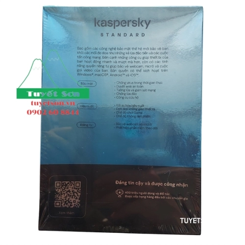 display Phần mềm diệt Virut Kaspersky Standard 1 thiết bị/ năm 2