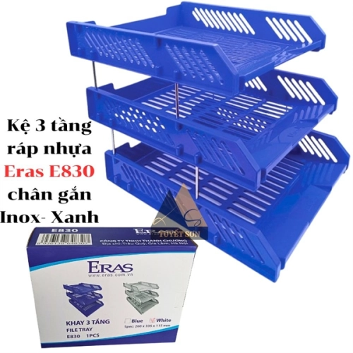 display Kệ 3 tầng ráp nhựa Eras E830 chân gắn Inox 1