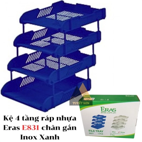 display Kệ 4 tầng ráp nhựa Eras E831 chân gắn Inox 1