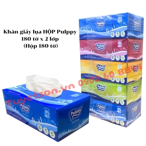 display Khăn giấy lụa HỘP Pulppy 180 tờ x 2 lớp 1