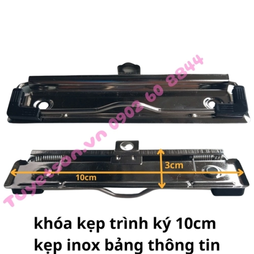 display khóa kẹp trình ký 10cm - kẹp inox bảng thông tin 3x10cm - kẹp trình kí còng sắt 1