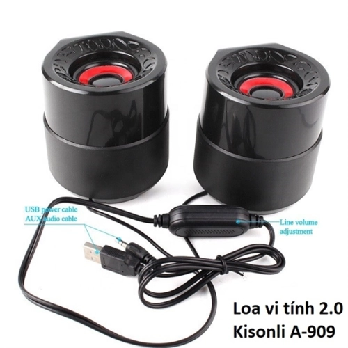 display Loa vi tính 2.0 Kisonli A-909 USB + jack 3.5mm 5