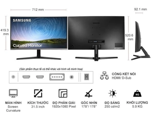 display Màn hình máy tính Samsung LC32R500FHEXXV 31.5 inch FHD 75Hz (Cong) 1