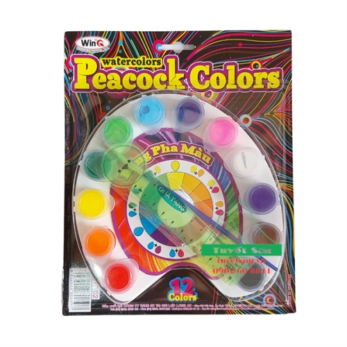 display Màu nước 12 màu con công WinQ W-02 3