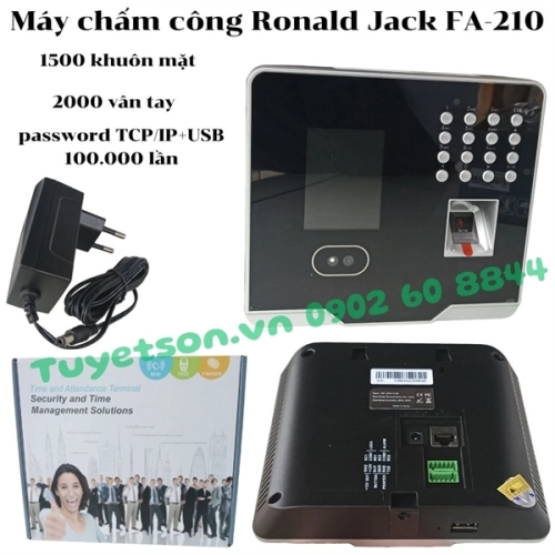 display Máy chấm công Ronald Jack FA-210 1500 khuôn mặt 2000 vân tay password TCP/IP+USB 100.000 lần 1