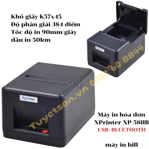 Máy in hóa đơn XPrinter XP-58IIB USB + BLUETOOTH, máy in bill