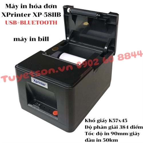 Máy in hóa đơn XPrinter XP-58IIB USB + BLUETOOTH, máy in bill