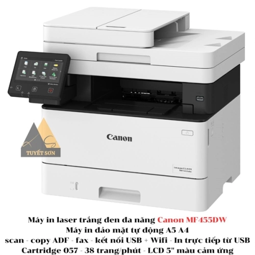 display Máy in laser trắng đen đa năng Canon MF455DW 1