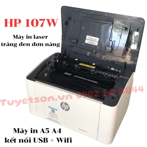 display Máy in laser trắng đen đơn năng HP 107W 2