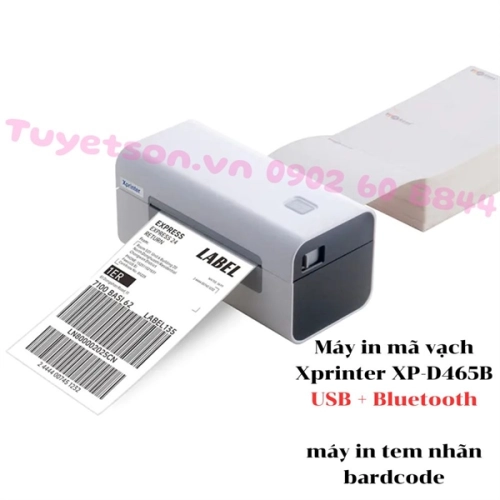 display Máy in mã vạch Xprinter XP-D465B USB + Bluetooth, máy in tem nhãn bardcode 2
