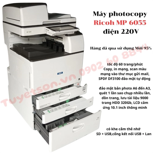 display Máy photocopy Ricoh MP 6055 điện 220V 2