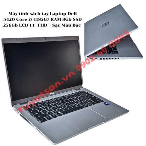 display Máy tính sách tay Laptop Dell 5420 Core i7-1185G7 RAM 8Gb SSD 256Gb LCD 14″ FHD + Sạc Màu Bạc 1