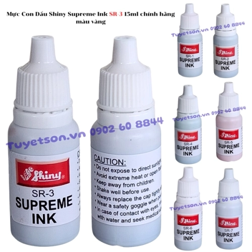 display Mực Con Dấu Shiny Supreme Ink SR-3 15ml chính hãng - màu vàng 1