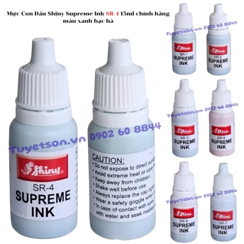 display Mực Con Dấu Shiny Supreme Ink SR-4 15ml chính hãng - màu xanh bạc hà 1