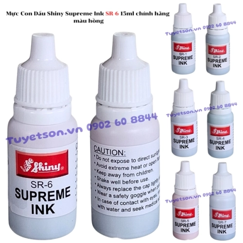 display Mực Con Dấu Shiny Supreme Ink SR-6 15ml chính hãng - màu hồng 1