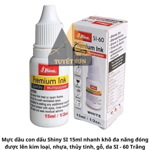 display Mực dầu con dấu Shiny SI 15ml nhanh khô đa năng đóng được lên kim loại, nhựa, thủy tinh, gỗ, da 1
