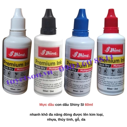 display Mực dầu con dấu Shiny SI 60ml - nhanh khô đa năng đóng được lên kim loại, nhựa, thủy tinh, gỗ, da 1