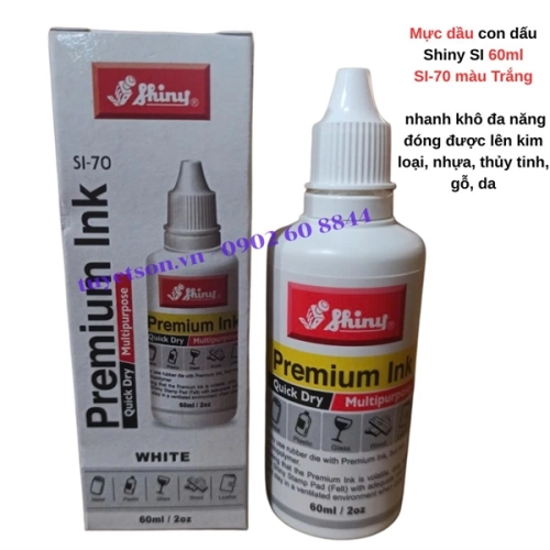 display Mực dầu con dấu Shiny SI 60ml - nhanh khô đa năng đóng được lên kim loại, nhựa, thủy tinh, gỗ, da 2